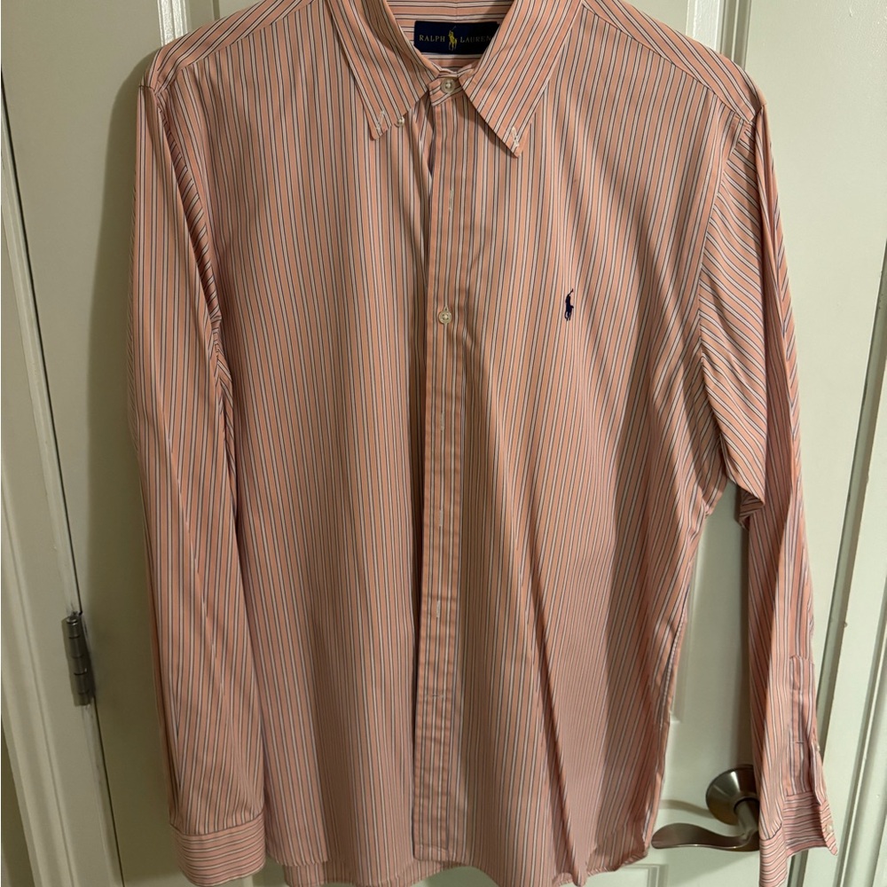 Ralph Lauren Men's Orange Striped Shirt